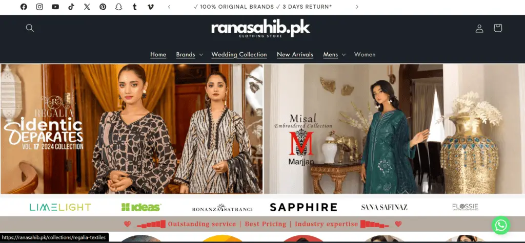 Rana Sahib online clothing store
